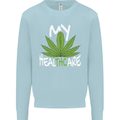 Weed My HealTHCare Cannabis Funny THC Mens Sweatshirt Jumper Light Blue