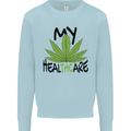 Weed My HealTHCare Cannabis Funny THC Mens Sweatshirt Jumper Light Blue