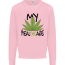 Weed My HealTHCare Cannabis Funny THC Mens Sweatshirt Jumper Light Pink