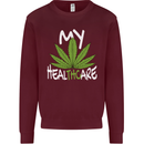 Weed My HealTHCare Cannabis Funny THC Mens Sweatshirt Jumper Maroon