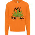 Weed My HealTHCare Cannabis Funny THC Mens Sweatshirt Jumper Orange