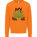 Weed My HealTHCare Cannabis Funny THC Mens Sweatshirt Jumper Orange