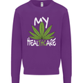 Weed My HealTHCare Cannabis Funny THC Mens Sweatshirt Jumper Purple