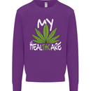 Weed My HealTHCare Cannabis Funny THC Mens Sweatshirt Jumper Purple