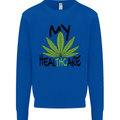 Weed My HealTHCare Cannabis Funny THC Mens Sweatshirt Jumper Royal Blue