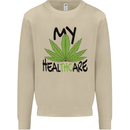 Weed My HealTHCare Cannabis Funny THC Mens Sweatshirt Jumper Sand