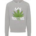 Weed My HealTHCare Cannabis Funny THC Mens Sweatshirt Jumper Sports Grey