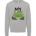Weed My HealTHCare Cannabis Funny THC Mens Sweatshirt Jumper Sports Grey