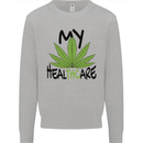 Weed My HealTHCare Cannabis Funny THC Mens Sweatshirt Jumper Sports Grey