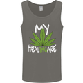 Weed My HealTHCare Cannabis Funny THC Mens Vest Tank Top Charcoal
