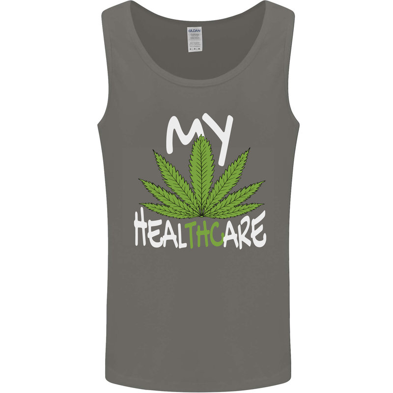 Weed My HealTHCare Cannabis Funny THC Mens Vest Tank Top Charcoal