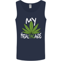 Weed My HealTHCare Cannabis Funny THC Mens Vest Tank Top Navy Blue