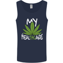 Weed My HealTHCare Cannabis Funny THC Mens Vest Tank Top Navy Blue