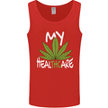 Weed My HealTHCare Cannabis Funny THC Mens Vest Tank Top Red