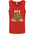 Weed My HealTHCare Cannabis Funny THC Mens Vest Tank Top Red