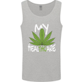 Weed My HealTHCare Cannabis Funny THC Mens Vest Tank Top Sports Grey