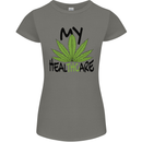 Weed My HealTHCare Cannabis Funny THC Womens Petite Cut T-Shirt Charcoal