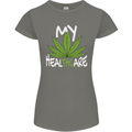 Weed My HealTHCare Cannabis Funny THC Womens Petite Cut T-Shirt Charcoal