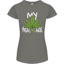 Weed My HealTHCare Cannabis Funny THC Womens Petite Cut T-Shirt Charcoal