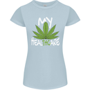 Weed My HealTHCare Cannabis Funny THC Womens Petite Cut T-Shirt Light Blue
