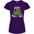 Weed My HealTHCare Cannabis Funny THC Womens Petite Cut T-Shirt Purple