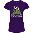 Weed My HealTHCare Cannabis Funny THC Womens Petite Cut T-Shirt Purple