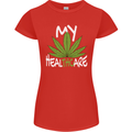 Weed My HealTHCare Cannabis Funny THC Womens Petite Cut T-Shirt Red