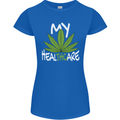 Weed My HealTHCare Cannabis Funny THC Womens Petite Cut T-Shirt Royal Blue
