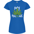 Weed My HealTHCare Cannabis Funny THC Womens Petite Cut T-Shirt Royal Blue