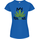 Weed My HealTHCare Cannabis Funny THC Womens Petite Cut T-Shirt Royal Blue