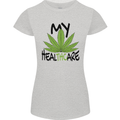 Weed My HealTHCare Cannabis Funny THC Womens Petite Cut T-Shirt Sports Grey
