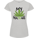 Weed My HealTHCare Cannabis Funny THC Womens Petite Cut T-Shirt Sports Grey