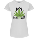 Weed My HealTHCare Cannabis Funny THC Womens Petite Cut T-Shirt White