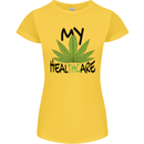 Weed My HealTHCare Cannabis Funny THC Womens Petite Cut T-Shirt Yellow