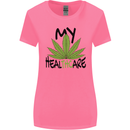 Weed My HealTHCare Cannabis Funny THC Womens Wider Cut T-Shirt Azalea