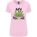 Weed My HealTHCare Cannabis Funny THC Womens Wider Cut T-Shirt Light Pink
