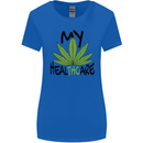 Weed My HealTHCare Cannabis Funny THC Womens Wider Cut T-Shirt Royal Blue