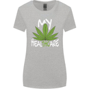Weed My HealTHCare Cannabis Funny THC Womens Wider Cut T-Shirt Sports Grey