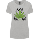 Weed My HealTHCare Cannabis Funny THC Womens Wider Cut T-Shirt Sports Grey
