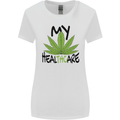 Weed My HealTHCare Cannabis Funny THC Womens Wider Cut T-Shirt White