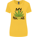 Weed My HealTHCare Cannabis Funny THC Womens Wider Cut T-Shirt Yellow