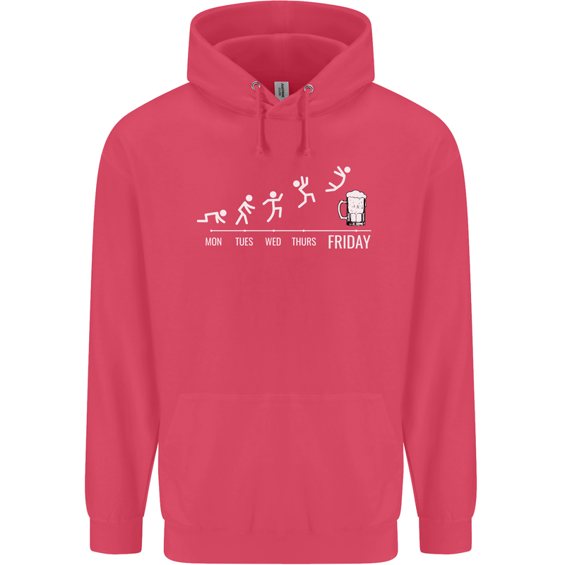 Week to Friday Weekend Beer Funny Alcohol Childrens Kids Hoodie Heliconia