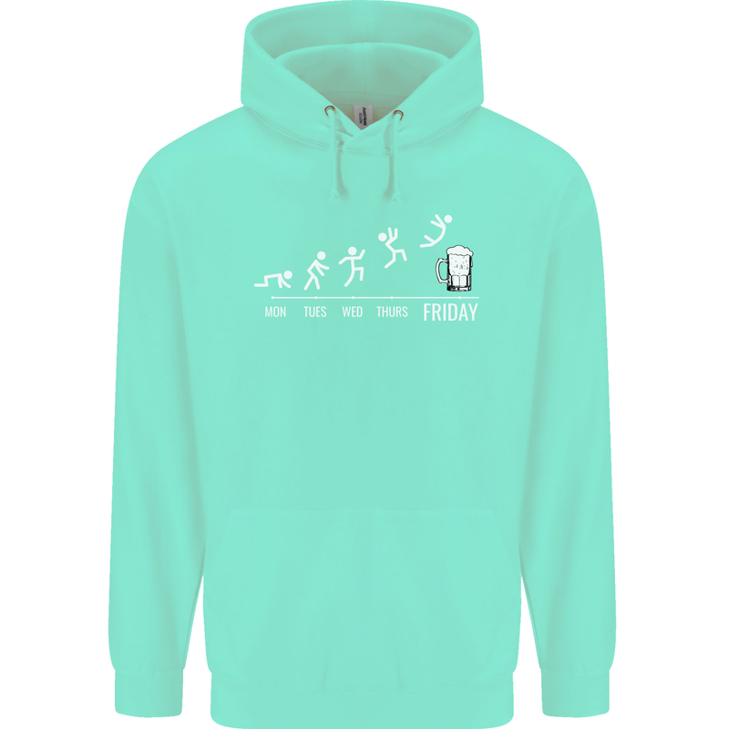 Week to Friday Weekend Beer Funny Alcohol Childrens Kids Hoodie Peppermint