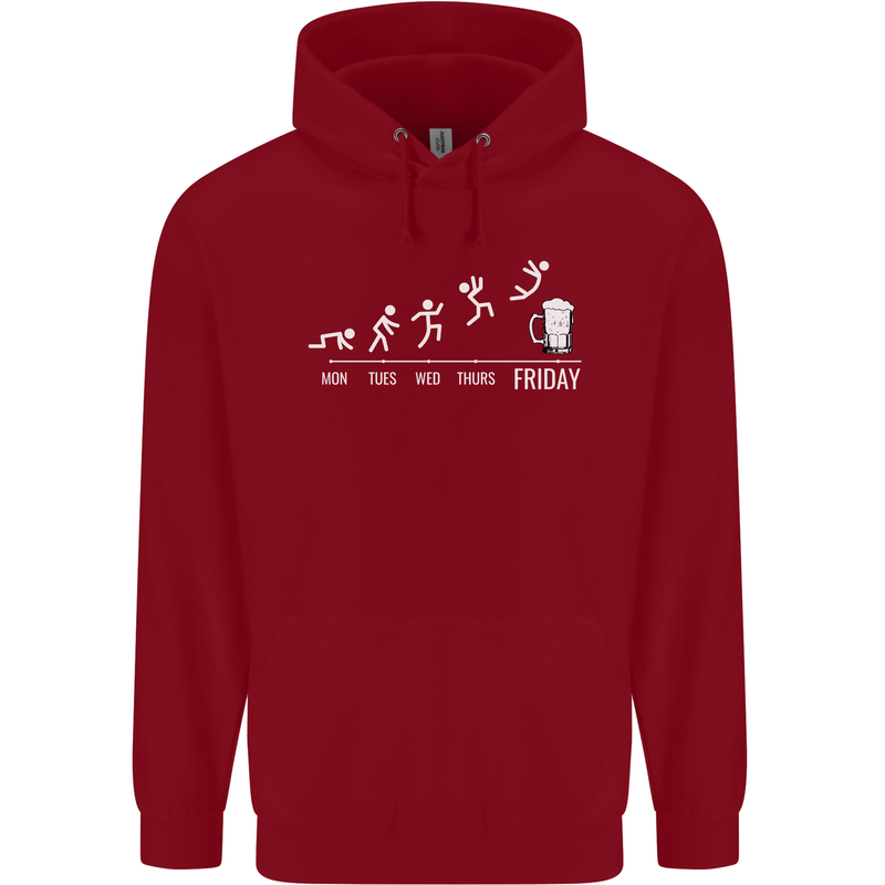 Week to Friday Weekend Beer Funny Alcohol Childrens Kids Hoodie Red