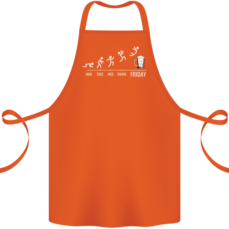 Week to Friday Weekend Beer Funny Alcohol Cotton Apron 100% Organic Orange