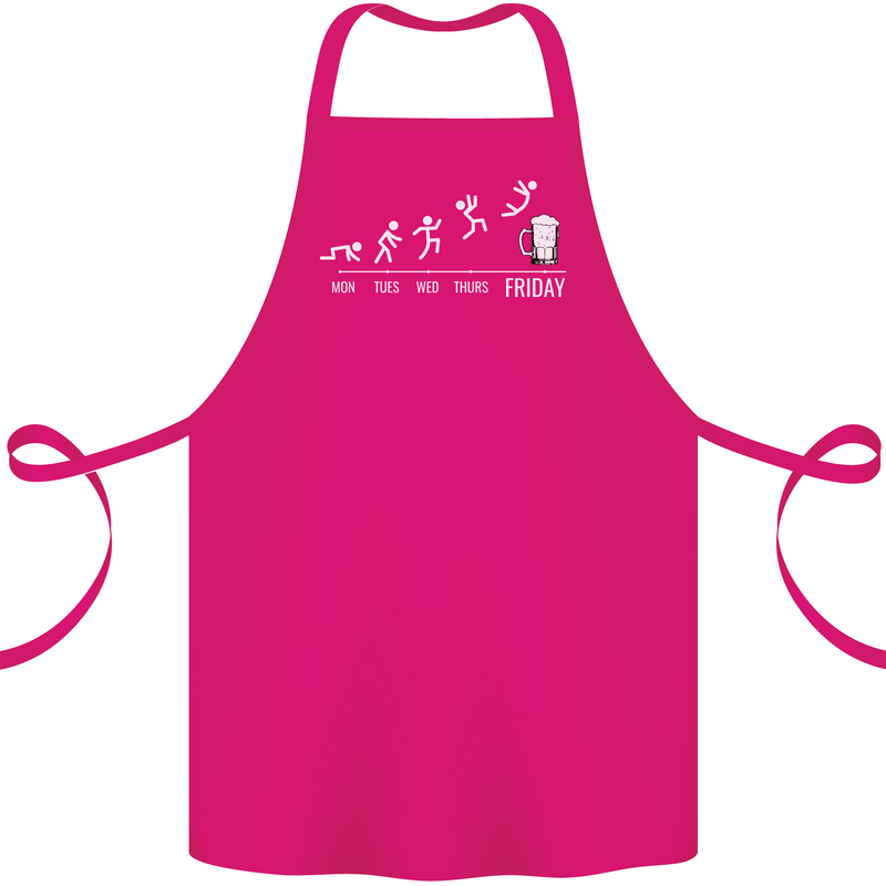 Week to Friday Weekend Beer Funny Alcohol Cotton Apron 100% Organic Pink