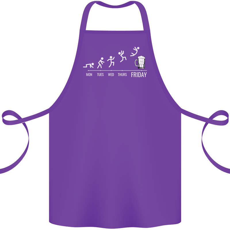 Week to Friday Weekend Beer Funny Alcohol Cotton Apron 100% Organic Purple