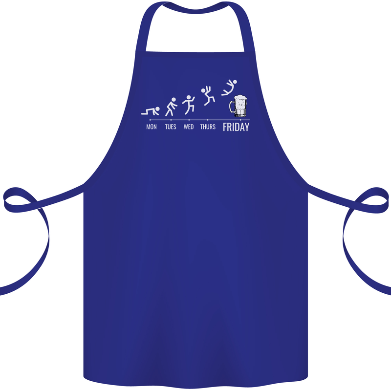 Week to Friday Weekend Beer Funny Alcohol Cotton Apron 100% Organic Royal Blue