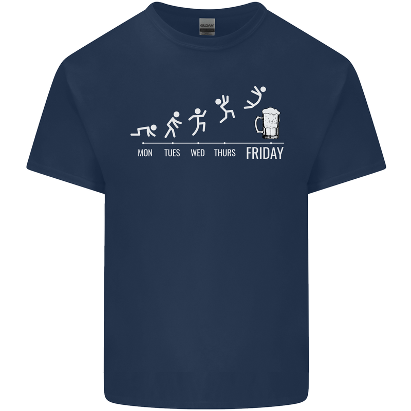 Week to Friday Weekend Beer Funny Alcohol Kids T-Shirt Childrens Navy Blue