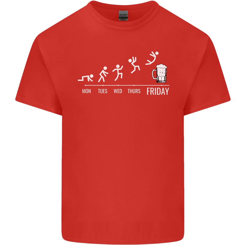 Week to Friday Weekend Beer Funny Alcohol Kids T-Shirt Childrens Red